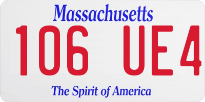 MA license plate 106UE4