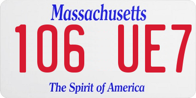 MA license plate 106UE7