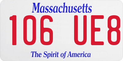 MA license plate 106UE8