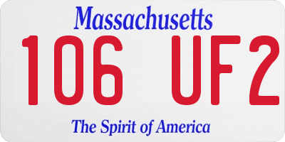 MA license plate 106UF2