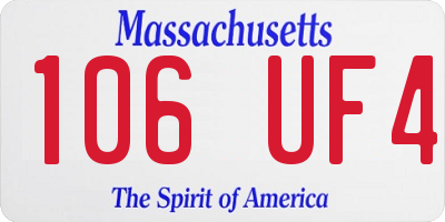 MA license plate 106UF4