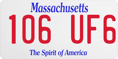 MA license plate 106UF6