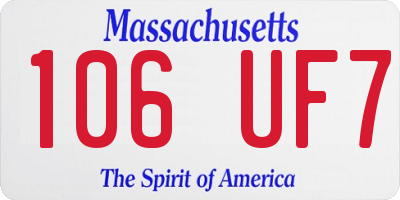 MA license plate 106UF7