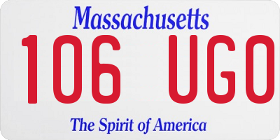 MA license plate 106UG0
