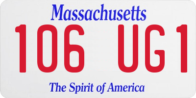 MA license plate 106UG1