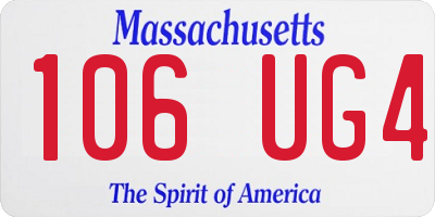 MA license plate 106UG4