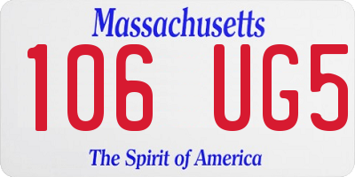 MA license plate 106UG5