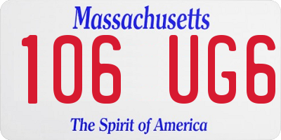 MA license plate 106UG6