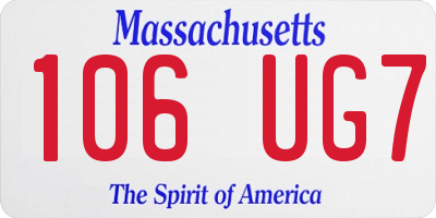 MA license plate 106UG7