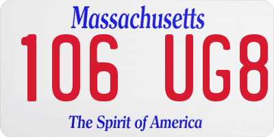 MA license plate 106UG8