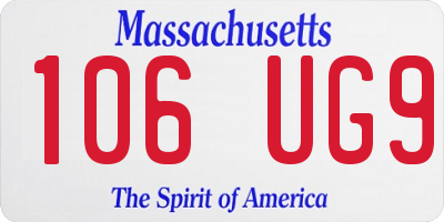MA license plate 106UG9