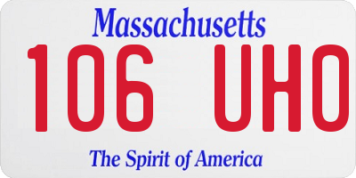 MA license plate 106UH0
