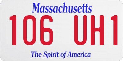MA license plate 106UH1