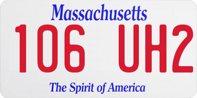 MA license plate 106UH2