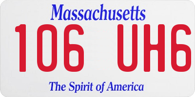 MA license plate 106UH6