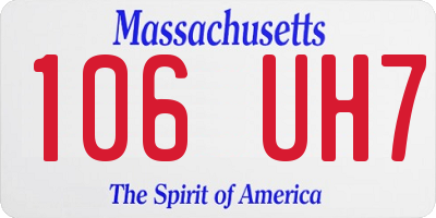 MA license plate 106UH7