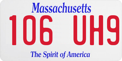 MA license plate 106UH9