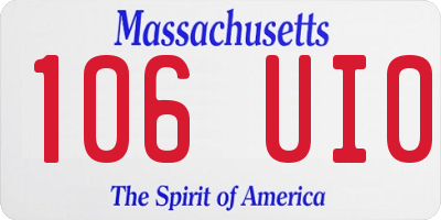 MA license plate 106UI0