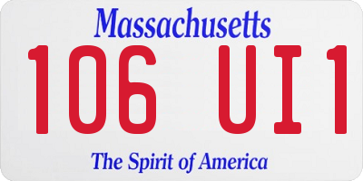 MA license plate 106UI1