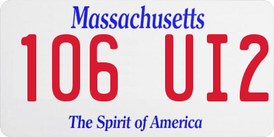 MA license plate 106UI2