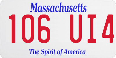 MA license plate 106UI4