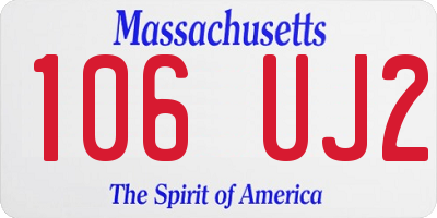 MA license plate 106UJ2