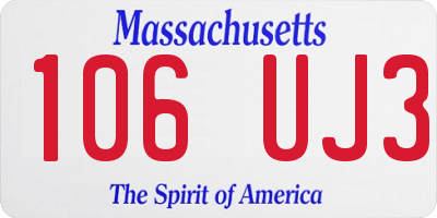 MA license plate 106UJ3