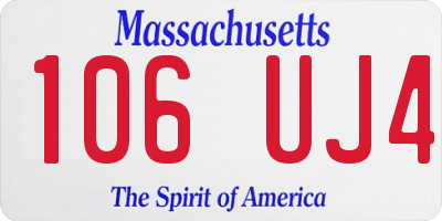 MA license plate 106UJ4