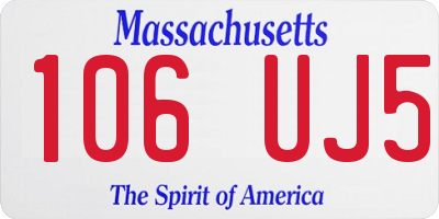 MA license plate 106UJ5