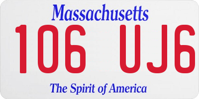 MA license plate 106UJ6