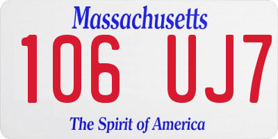 MA license plate 106UJ7