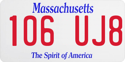 MA license plate 106UJ8
