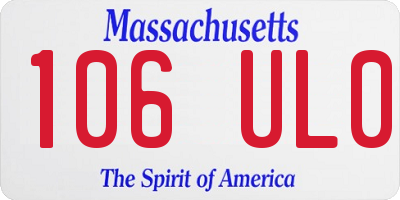 MA license plate 106UL0
