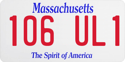 MA license plate 106UL1