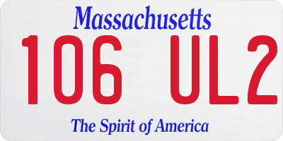 MA license plate 106UL2