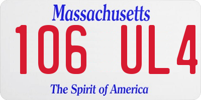 MA license plate 106UL4