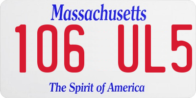 MA license plate 106UL5