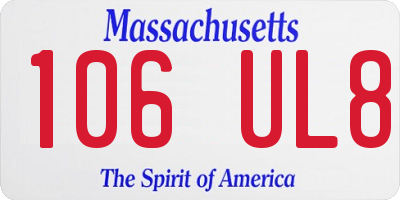 MA license plate 106UL8