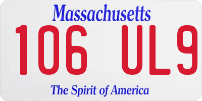 MA license plate 106UL9