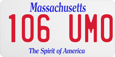 MA license plate 106UM0