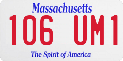 MA license plate 106UM1