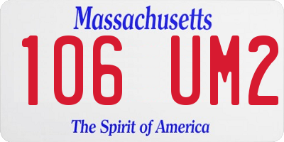 MA license plate 106UM2