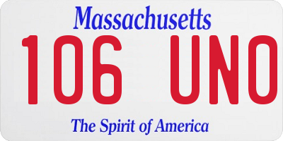 MA license plate 106UN0