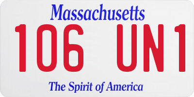 MA license plate 106UN1