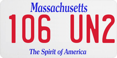 MA license plate 106UN2