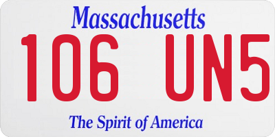 MA license plate 106UN5