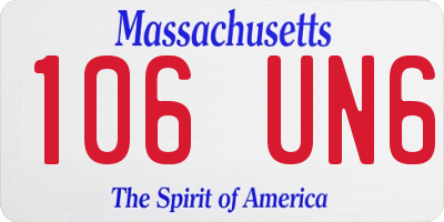 MA license plate 106UN6