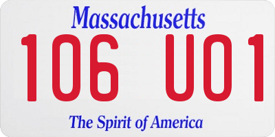 MA license plate 106UO1