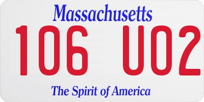 MA license plate 106UO2