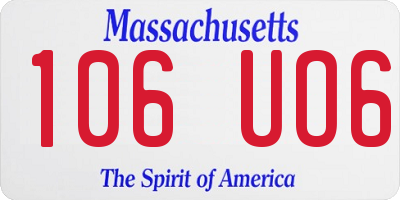 MA license plate 106UO6
